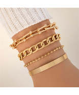 18K Gold-Plated Chain Bracelet Set - £11.84 GBP