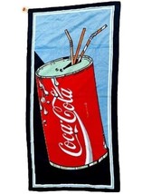 Vintage Coca Cola Coke Can Summer Sun Beach Towel 60&quot; X 29&quot; Sealed NEW NOS 1988 - £24.82 GBP