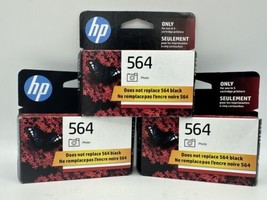 Lot of 3: HP 564 Photo Ink Cartridge CB317WN B8550 C6340 C6350 D7560 EXP... - $26.88