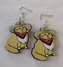 Cat with Cowboy Hat Earrings - £3.21 GBP