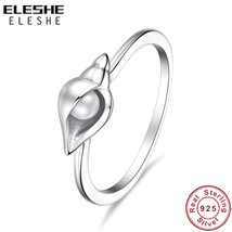 ELESHE 2021 New Fashion Pearl &amp; Conch Rings For Women Party Luxury Bridal Jewelr - £11.88 GBP