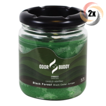 2x Candles Odor Buddy Black Forest Black Cedar Juniper Candle & Ashtray | 12oz - £27.08 GBP