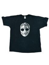 Hockey Mask XL Black T-Shirt Vintage Anvil Scarred - $39.55