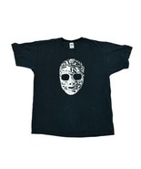Hockey Mask XL Black T-Shirt Vintage Anvil Scarred - £31.69 GBP