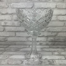 Fifth Avenue Brussels Cut Glass Trifle Compote Glass Pedestal Bowl 8”w X... - $49.77