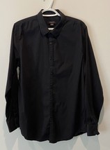 Structure Men&#39;s Long Sleeve Dress Slim Fit Shirt  Off Black Size Large - $9.50