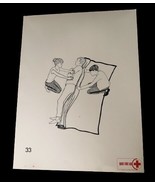 Vtg American National Red Cross Basic First Aid Drawing 2 Side Ephemera ... - $29.99
