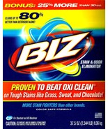 BIZ POWDER Laundry Detergent bOOster Cleaner STAIN FIGHTER Odor Remover ... - $31.22