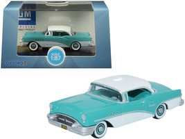 1955 Buick Century Turquoise Polo White 1/87 HO Scale Diecast Car Oxford Diecast - £18.84 GBP
