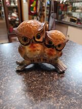 Vintage Japan Porcelian Figurine Owls on Branch Mama &amp; Baby - $34.64