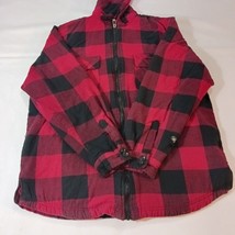 UG Urgent Gear Men's L Red & Black Cotton Blend Flannel Hoodie Full Zip Jacket image 15