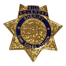 Vintage 80s Sheriff Bill Kolender San Diego County Sheriff Lapel Pin Pin... - £7.45 GBP