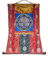 KALACHAKRA MANDALA ORIGINAL MASTERPIECE TIBETAN THANGKA PAINTING WITH SI... - $3,073.79 MXN