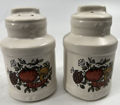 Vintage Spice of Life Pattern Ceramic Set Salt Pepper Shakers Corning Co... - £18.63 GBP