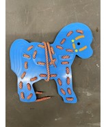 Vintage Fisher Price Arts And Crafts Little Lace-Ups Blue Pony #727 1980... - $371.74 MXN