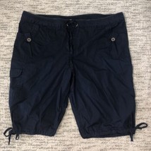 roz &amp; ali Womens Shorts Size 18 Cotton/Spandex Burmuda Shorts Blue - £6.98 GBP