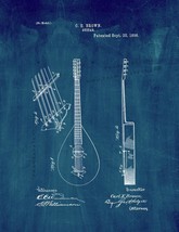Guitar Patent Print - Midnight Blue - $7.95+
