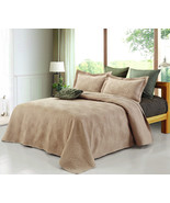 EMMA KING SIZE 3 PIECE BED BEDDING QUILT SET COLLECTION WITH 2 PILLOW SHAMS - £70.74 GBP