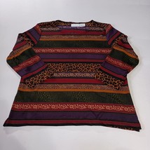 Worthington Womens Multicolor Pattern Blouse Top Size 12 Casual Sleeve - $163.68 MXN