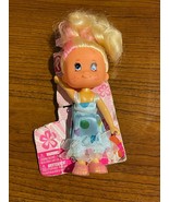 Vintage Polly Pocket Style Doll with Blonde Hair &amp; Polka Dot Dress - $12.86