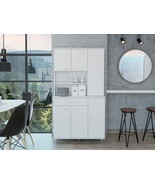 White Kitchen Pantry Cabinet: 90&quot; w/ Shelves &amp; Drawer - $695.93 CAD