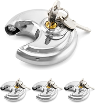 Keyed Alike Disc Padlock, 4 Pack Stainless Steel Discus Lock with 3/8-Inc - €36,54 EUR