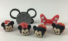 Disney Tsum Tsums Mickey Mouse &amp; Friends 6pc Lot Minnie Mouse Bow Stackable Toy - £11.80 GBP