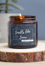 Smells Like Snow Novelty themed soy candle 8 oz - £15.73 GBP