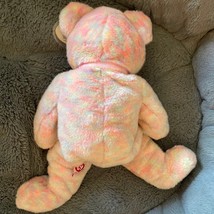 Ty Beanie Buddies Celebrate 15 Years Bear Pastel Sherbet Plush Stuffed 14” - £15.74 GBP