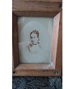 Antique Vintage 1830-s Early Victorian Picture in  Original Heavy Wooden... - $137.61