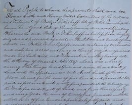 1858 Antique Handwritten Deed Release Bethel Pa Baltzer Fetherhaff Miller Smith - £97.30 GBP