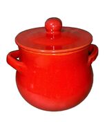 DE SILVA Terracotta Red CLAY POT w/ Lid 6&quot; Baked Bean Pottery Casserole ... - $30.66