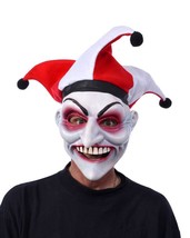 Jester Mask Clown Joker Hat Diabolical Smile Bob-O Halloween Costume Party M2501 - $58.99