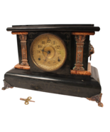 Antique 1890s Enameled Seth Thomas Parlor Mantle Clock Cherubs Lions CUT... - $195.00