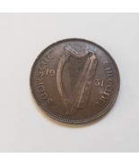 1931 Ireland 1 Pingin Saorstate Eireann (Irish Free State) Bronze Coin - $34.23 CAD