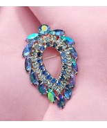 Vintage Juliana for Sarah Coventry Blue Lagoon AB Rhinestone Brooch Stun... - $34.64