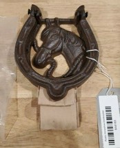 Cast Iron Western Rustic Country Lucky Horseshoes Horse Door Knocker Equ... - $22.24