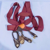 Mens Suspenders Size L Burgundy made in West Germany - $34.64