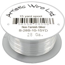 Artistic Wire 28-Gauge Tarnish Resistant Silver Wire, 40-Yard - £16.45 GBP