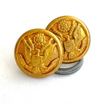 Vintage U.S. Army Great Seal Button Gold Tone No Back Mark 16 mm Set of 2 - £10.26 GBP