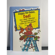 Funny Greeting Card Happy Birthday Dad from Child Double Sided w/ Envelope - £2.36 GBP