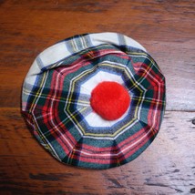 Vtg Kids Scottish Tartan Plaid Wool Tam O’Shanter Newsie Scotch Cap Hat ... - £29.09 GBP