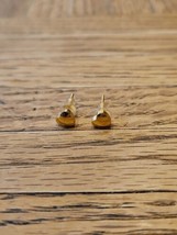 Vintage Heart Shape Gold Tone Stud Earrings, 0.25&#39;&#39; - £7.45 GBP