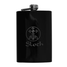 8oz Black Seven Deadly Sins Sloth Flask L1 - £17.33 GBP