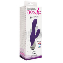 Curve Toys Gossip Serena Waterproof Silicone Dual Stimulation Vibrator Violet - £39.12 GBP