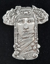 Gorgeous Sterling Silver Art Nouveau Style Brooch Hallmarked 1990 - £66.60 GBP