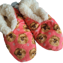 Pomeranian Dog Slippers Comfies Unisex Soft Lined Animal Print Booties W... - $18.80