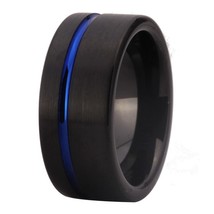 New Arrival Classic Rings Fashion Tungsten Wedding Ring For Women Men&#39;s Black Pl - £30.83 GBP