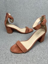 New Cole Haan Clarette Pink Suede Chunky Heel Sandals in Cedarwood Size ... - $44.88