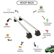 Bare Roof Rack Cross Bars Set for Chevrolet Spark II Hatchback 2005 - 2009 - £134.77 GBP